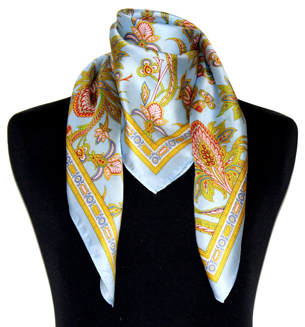 Lorenzo Cana Designer Damentuch aus 100% Seide, Halstuch mehrfarbig, Kopftuch, 90 cm x 90 cm
