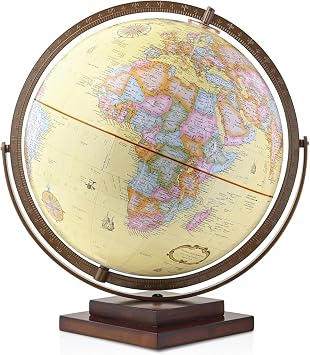 Waypoint Geographic Revolution Globe, 12 Diameter Desktop World Globe, Gyromatic Full-Swing Movement, Decorative For Home or Office Decor, Antique