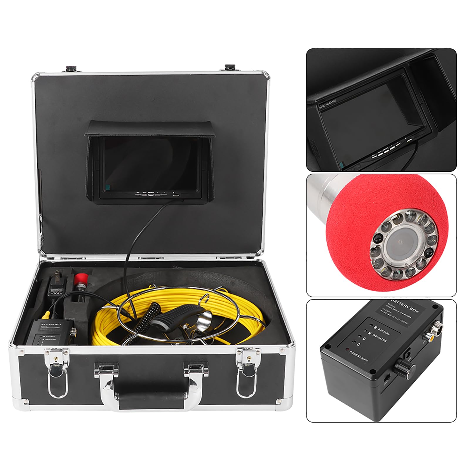 Inspection Camera Pipe Endoscope Video DVR Underground Pipe Inspection for Motor Sewer Vehicle Camera (US Plug)