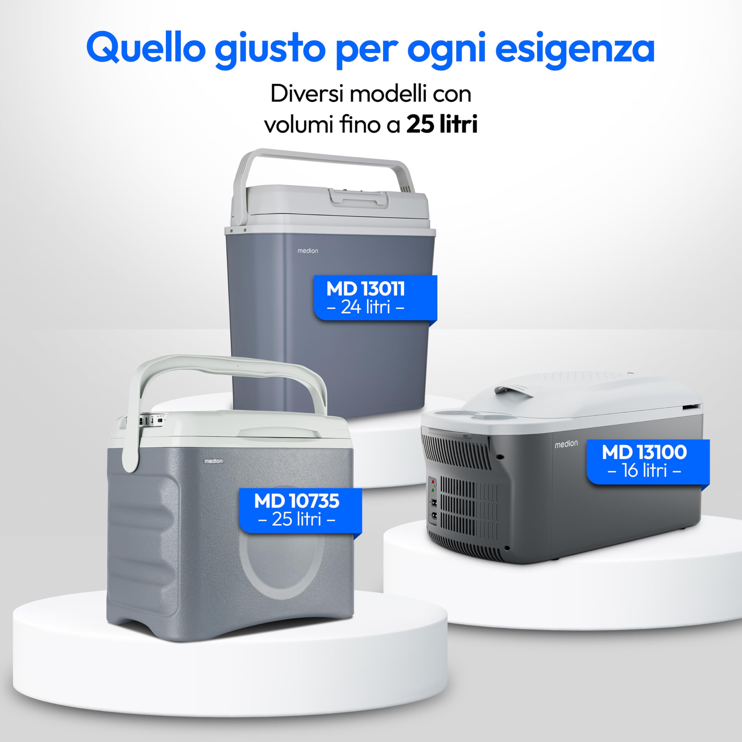 MEDION Frigorifero portatile con funzione riscaldamento (elettrico, 2 in 1 raffreddamento e riscaldamento, 40 litri, connessione 3 in 1 5V USB, adattatore per auto 230V e 12V, per auto, camion