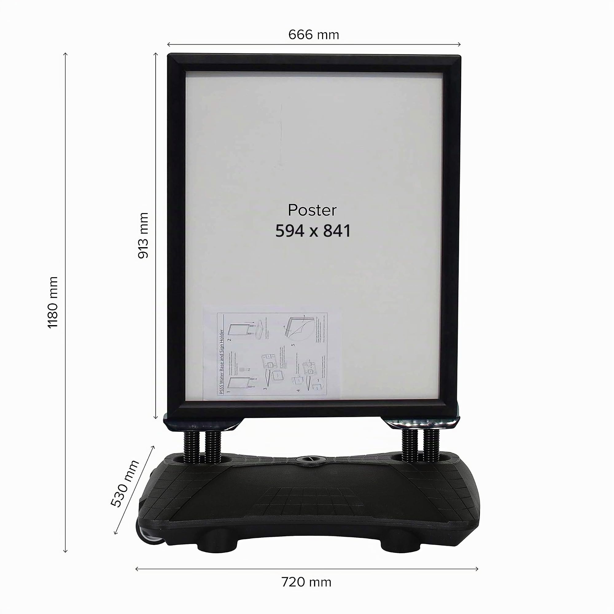 WindPro® PREMIUM | Plakataufsteller A1 wasserfest schwarz | GEN2