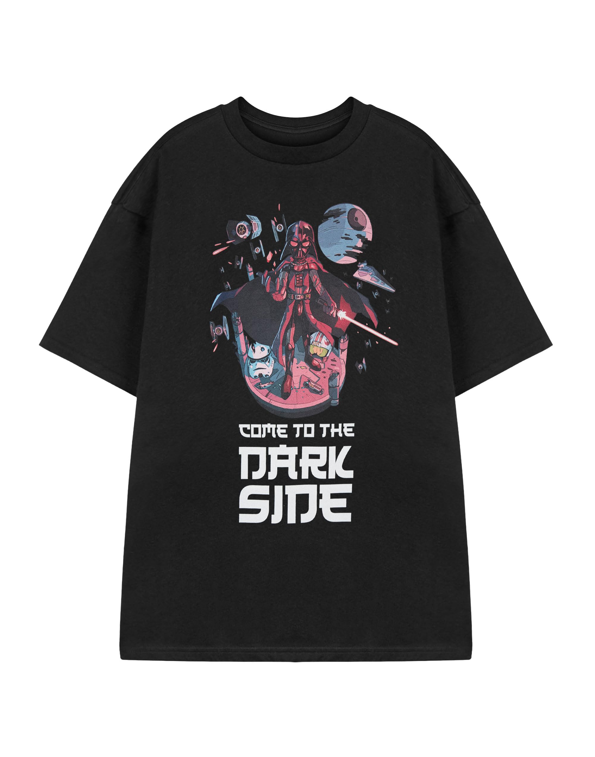 Star Wars Men's Black - Come To The Dark Side Black Short Sleeved T-Shirt | Graphic Tee With Come To The Dark Side Design | Darth Vader Luke Skywalker Movie Merchandise | Sci-Fi Apparel For & Fans Of The Galactic Empire