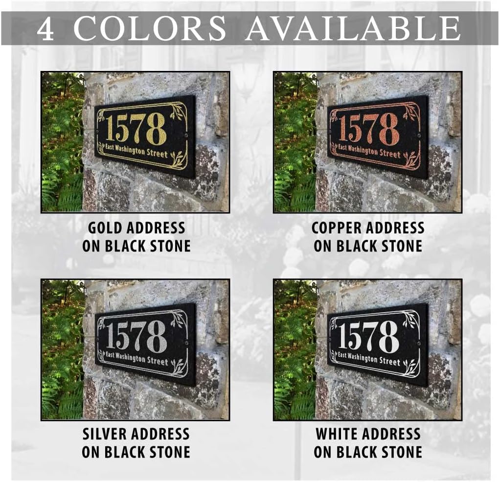 THE SAVANNA Stone Address Plaque With Engraved Numbers. Address Sign Made from solid, real stone.