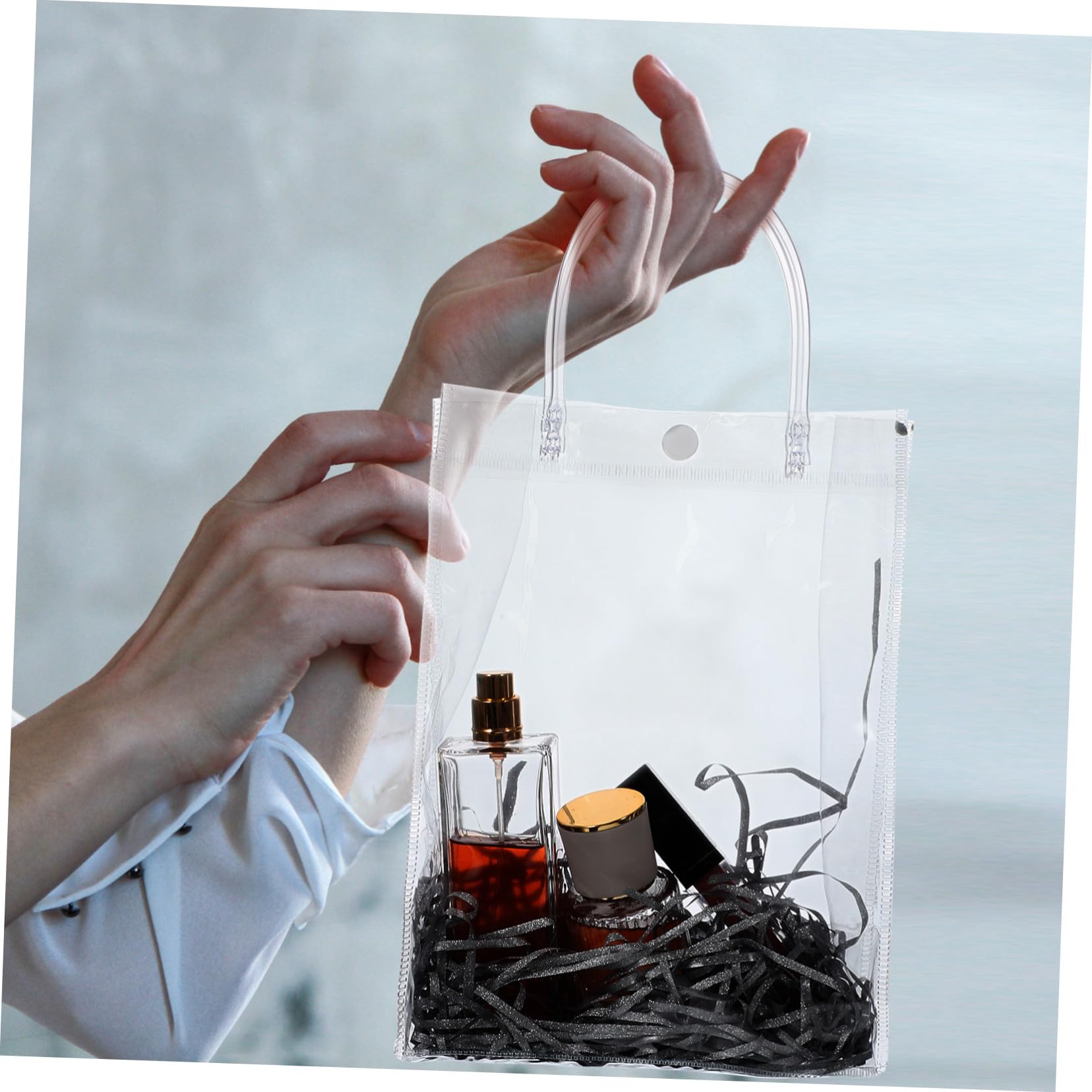 UTHCLO 20 piezas Bolsa de Regalo Transparente con Asas Resistentes de Unidades Reutilizable para Bodas Fiestas y Eventos Especiales