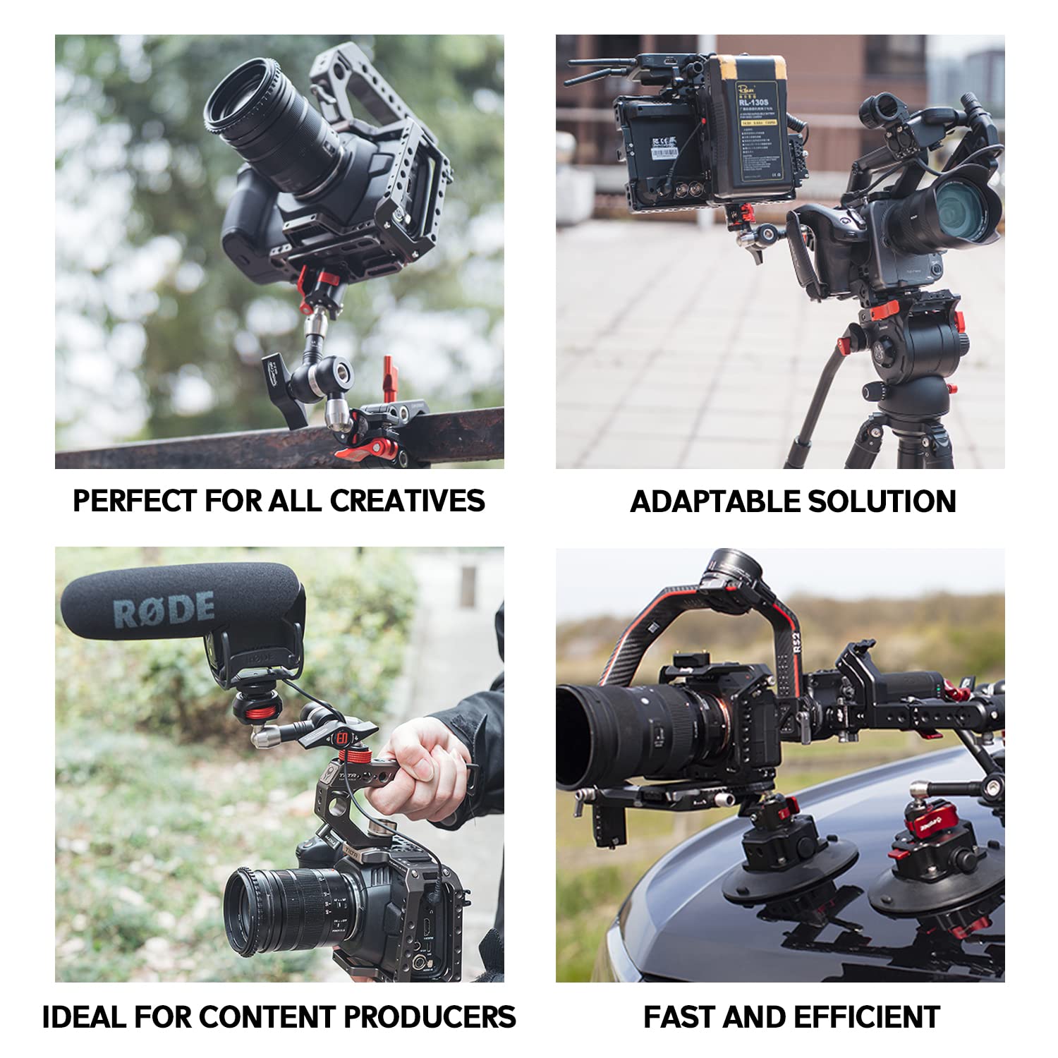 IFOOTAGE 7inch Kamera Magischer Arm Magic Arm,Aluminium Gelenkarm mit Kaltschuhhalterung und Mini-Kopf,für DSLR-Kamera-Rig/LCD-Monitor/Actionkamera，Max. Belastung 13.2lbs/6kg,Spider Crab MA3-4