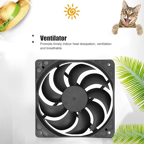 Miniatura 4 de Jiawu Ventilador solar, kit de ventilador de panel solar de 5 W, ventilador de energía solar para gallineros pequeños, invernaderos, cobertizos,