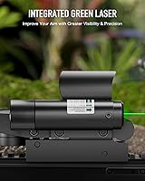 Vista 4 de HIRAM Combo láser de visión refleja, 2 MOA de punto rojo con láser verde, 4 patrones de retícula, 8 ajustes de brillo para rieles Picatinny Weaver