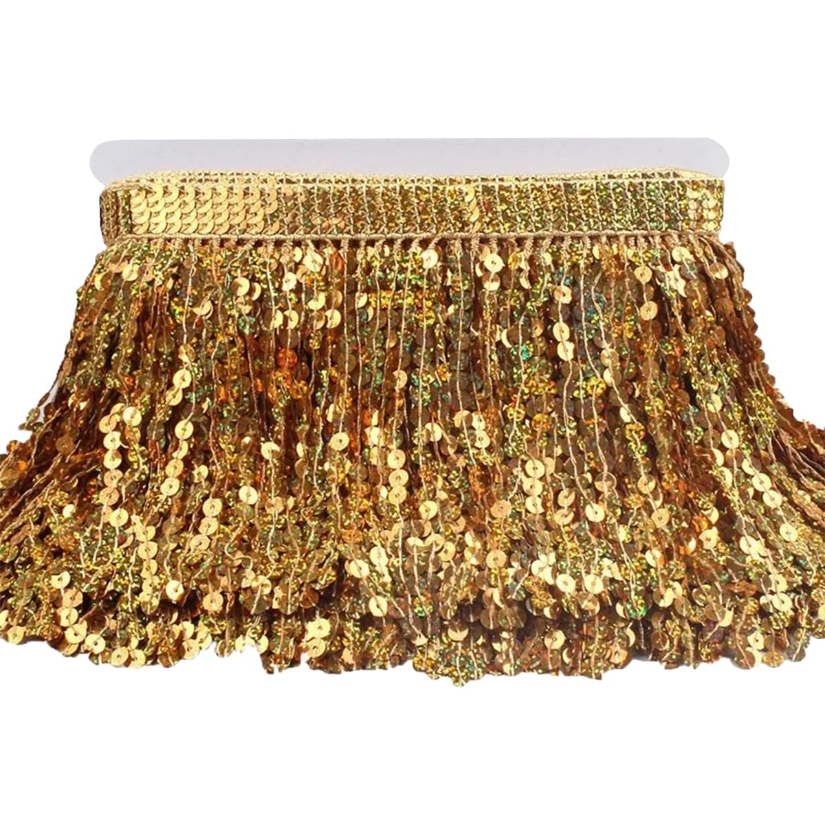 Ruban en dentelle dorée à paillettes de 16cm contre les costumes ternes