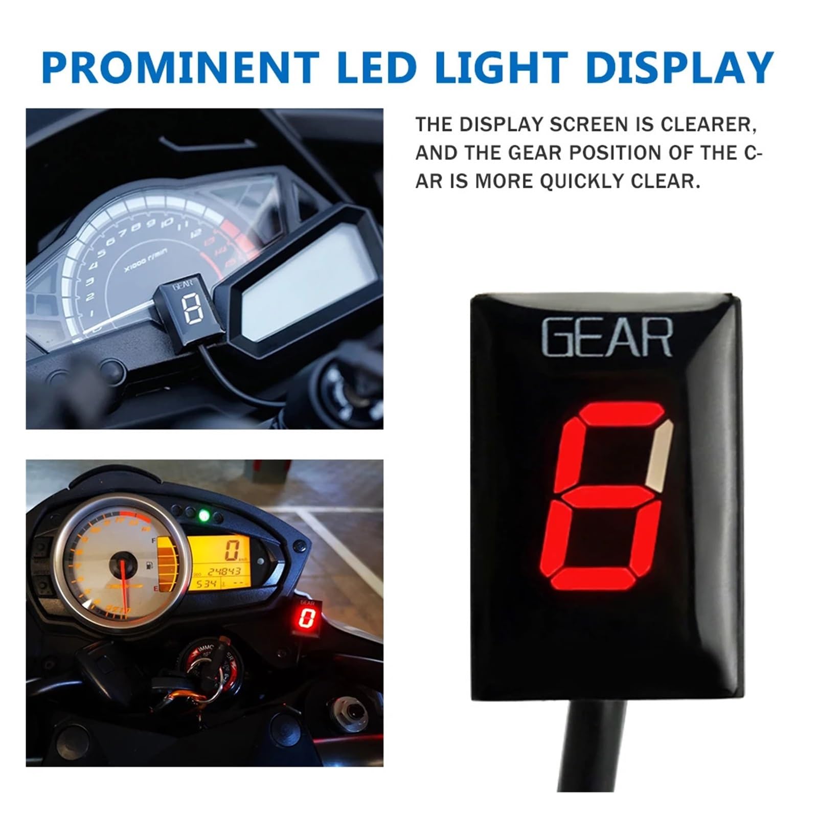 Motocicletta Marce Sensori Per VN900 VN 900 2 011 2012 2013 2014 2015 KLE650 2010-2017 Accessori Moto LED 1-6 Indicatore Di Marcia Display Della Tester