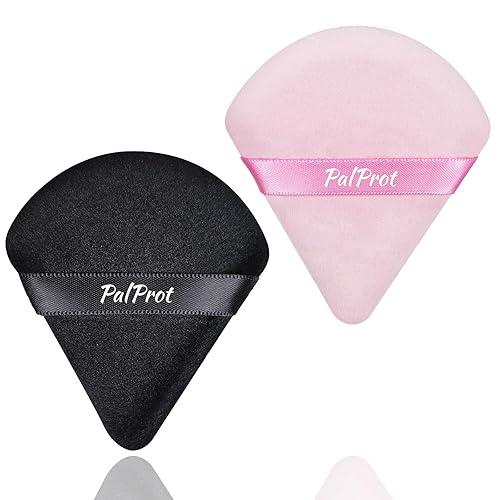 2 piezas de polvo triangular para polvo facial suave triángulo terciopelo polvo de maquillaje para fijar polvo suelto triángulo belleza polvo polvo