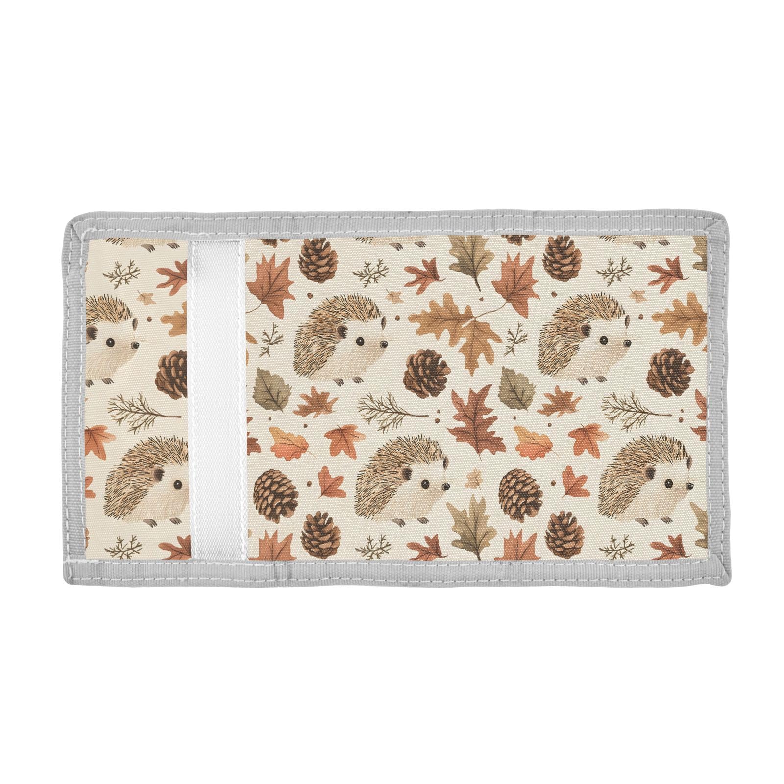 FOLIOSA Hedgehog Leaves Kids Wallet for Boys Girls Youth, Compact Fabric 4.9×2.9 in