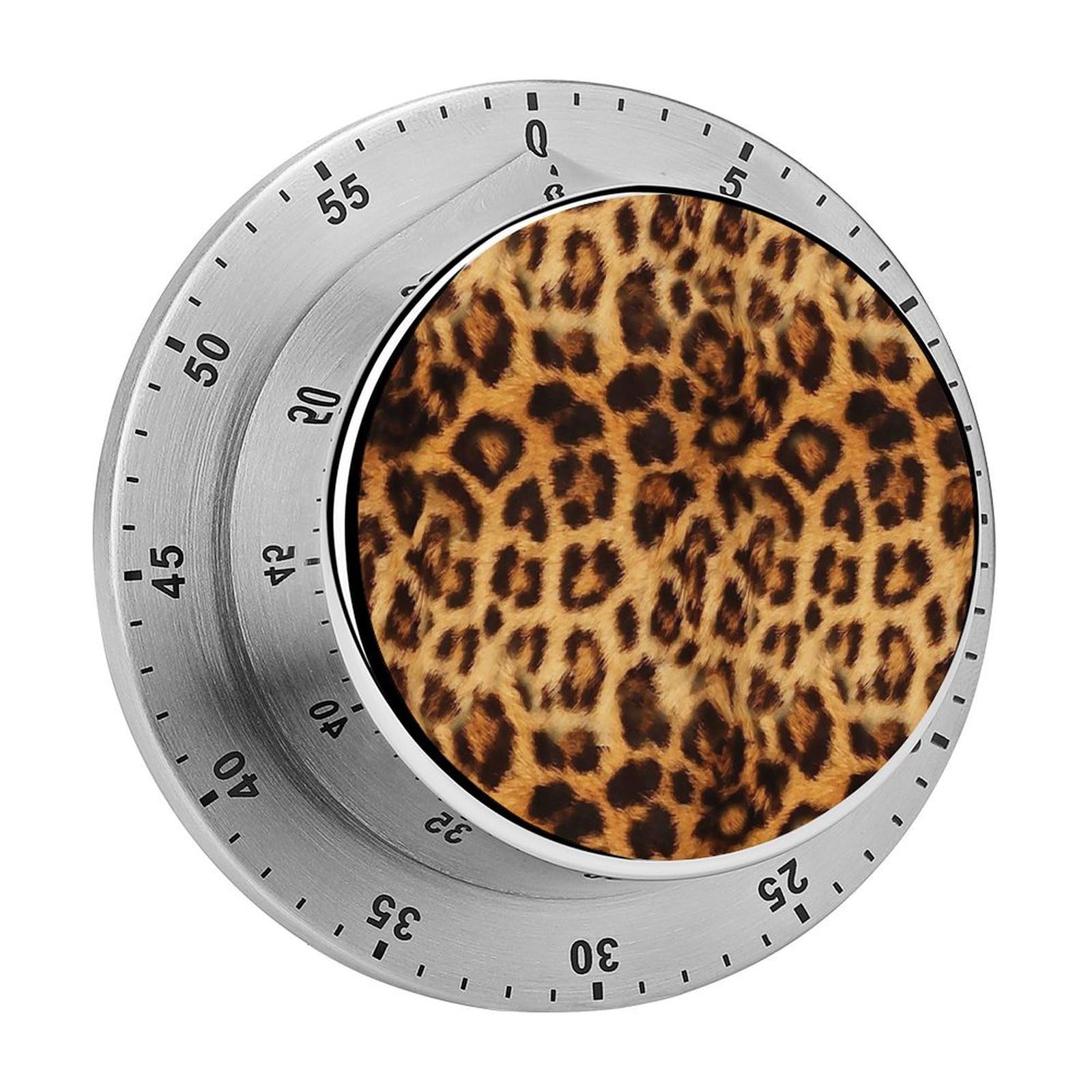 Wild Animal Leopard Print Circular Rotating Timer, Suitable for Kitchen and Bedroom