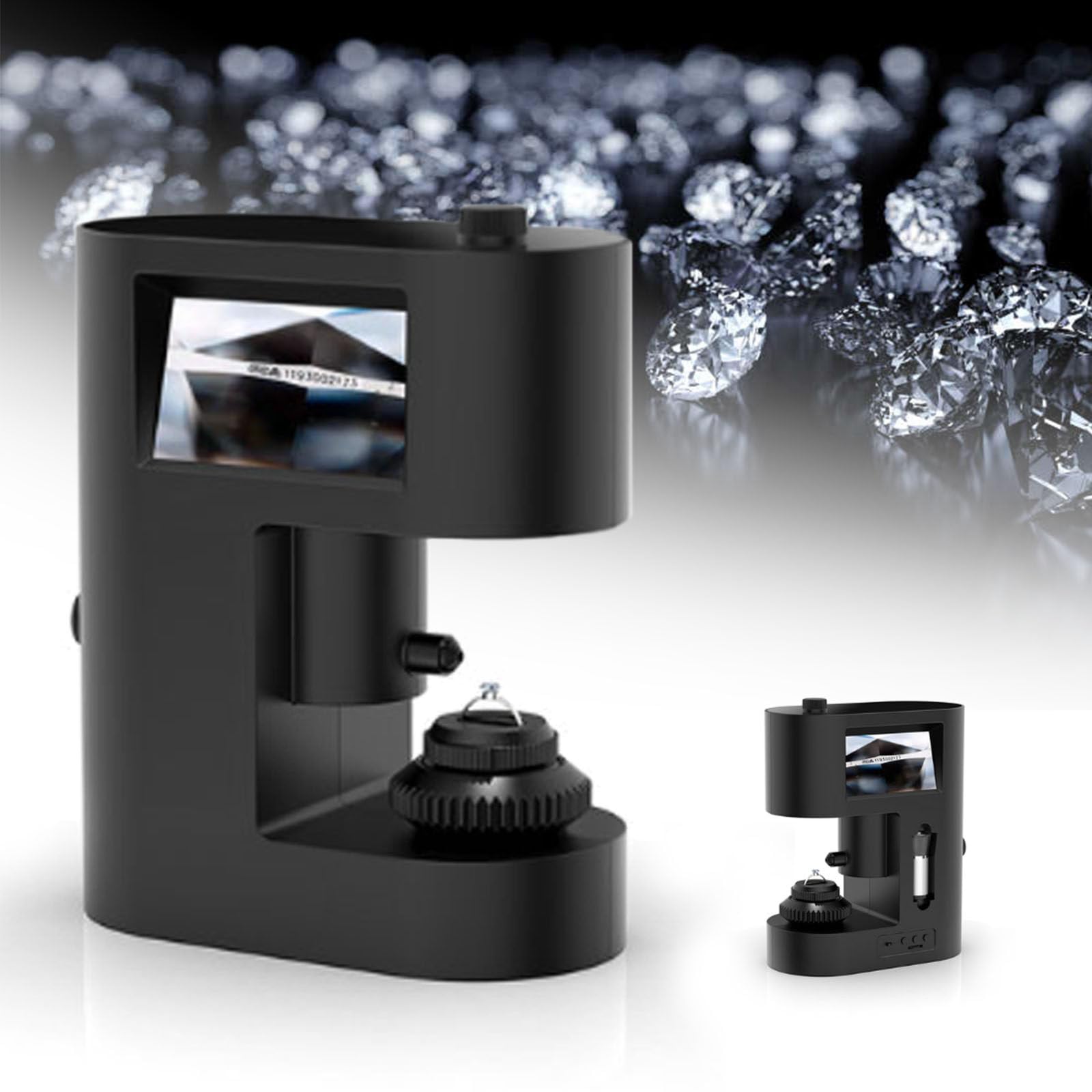 Microscopio a fascia diamantata con LCD bifacciale, risoluzione dello schermo 480x845, luce LED per test di gioielli e lavorazione del diamante