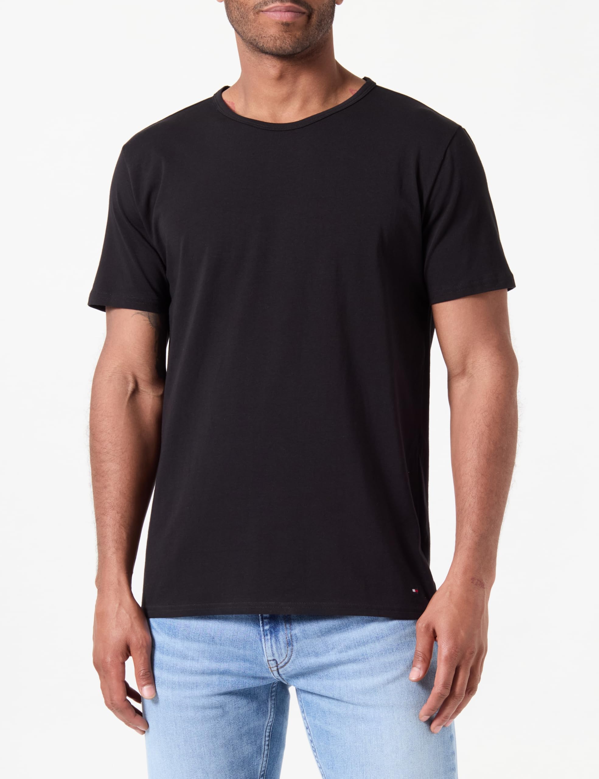 Tommy Hilfiger Camisetas de Manga Corta Pack de 3 Hombre Stretch con Cuello Redondo