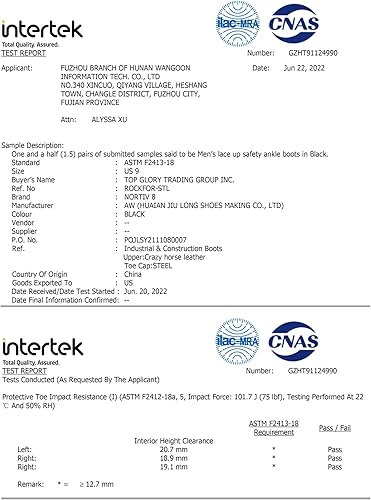 Miniatura 6 de NORTIV 8 Botas de trabajo de seguridad con punta de acero para hombre, suela de goma antideslizante