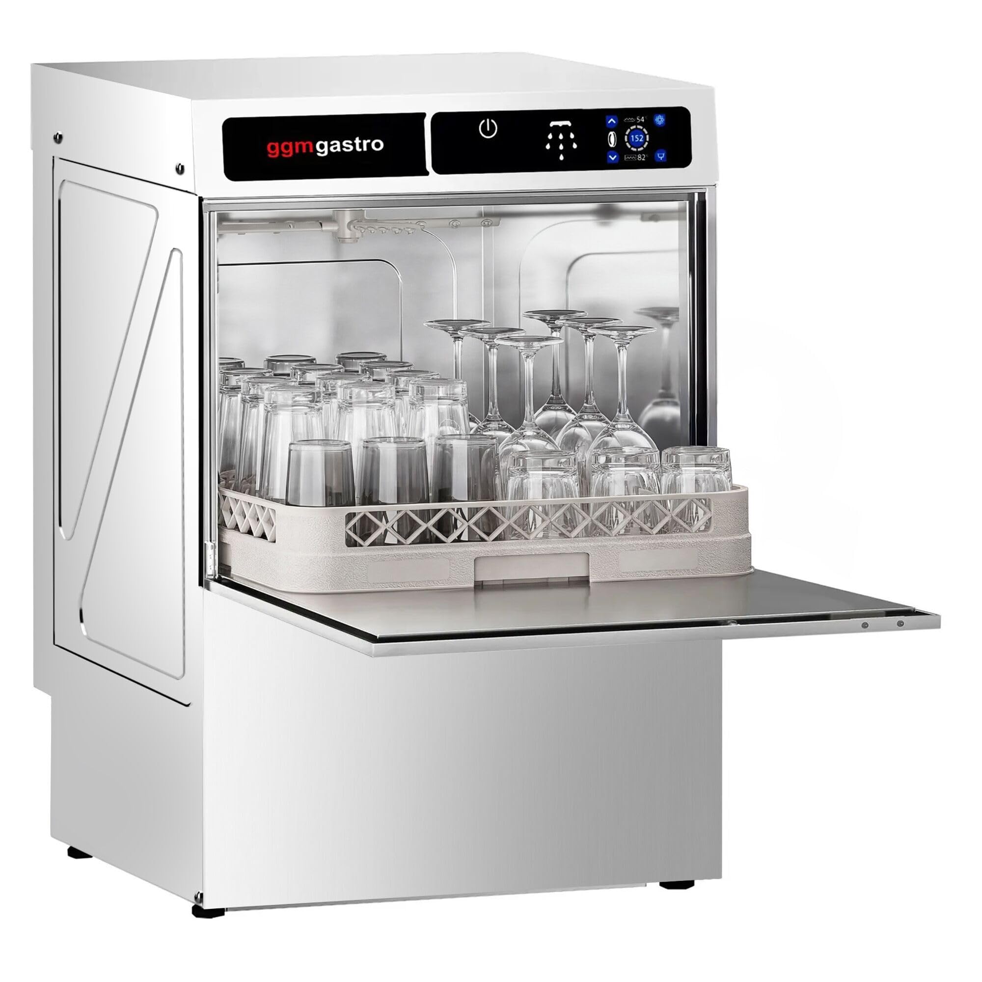 GGM Gastro Gläserspülmaschine Touch 3,30 kW 350x350 mm | intuitive Touch-Bedienung, integrierte Laugenpumpe, vollautomatische Dosierung, hygienisches Edelstahlgehäuse, zeitsparend