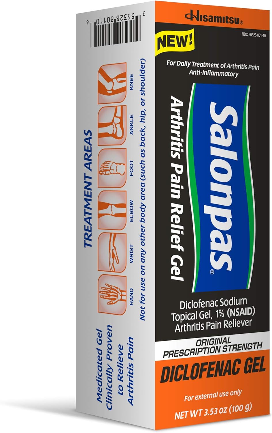 Salonpas Diclofenac Arthritis Pain Relief Gel 3.53 Ounce (1) : Health & Household