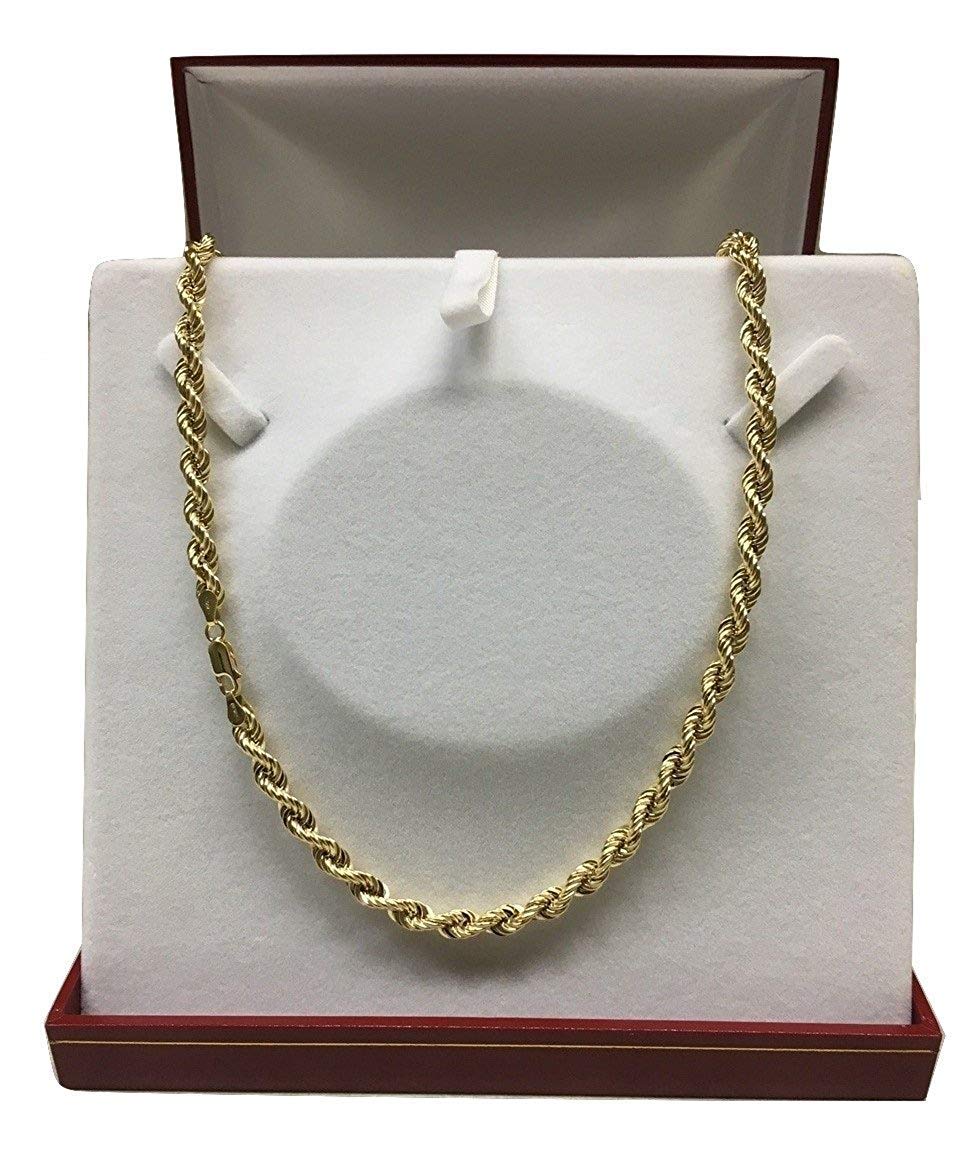 PRINS JEWELS Kordelkette 14 Karat 585 Gold Gelbgold 5.20 mm Breit | Rope kette aus echtem 14 Karat 585 Gelbgold 5.20 mm breit in Italien gefertigt
