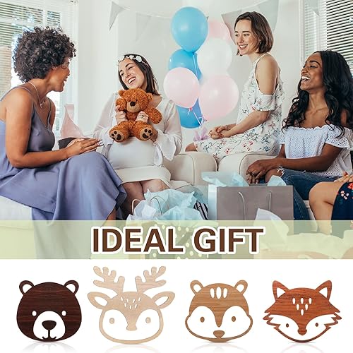 Miniatura 7 de Hoteam Decoración de guardería de bosque, decoración de pared de animales de bosque de madera, decoración de baby shower, decoración de guardería