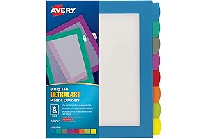 Avery Durable Plastic Tab Dividers, Multicolor Big Tabs