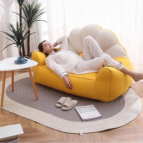 Miniatura 5 de HWOEK Funda para sofá perezoso, puf con reposapiés, asiento de tumbona, funda de puf suave (sin relleno), almacenamiento de animales de peluche o