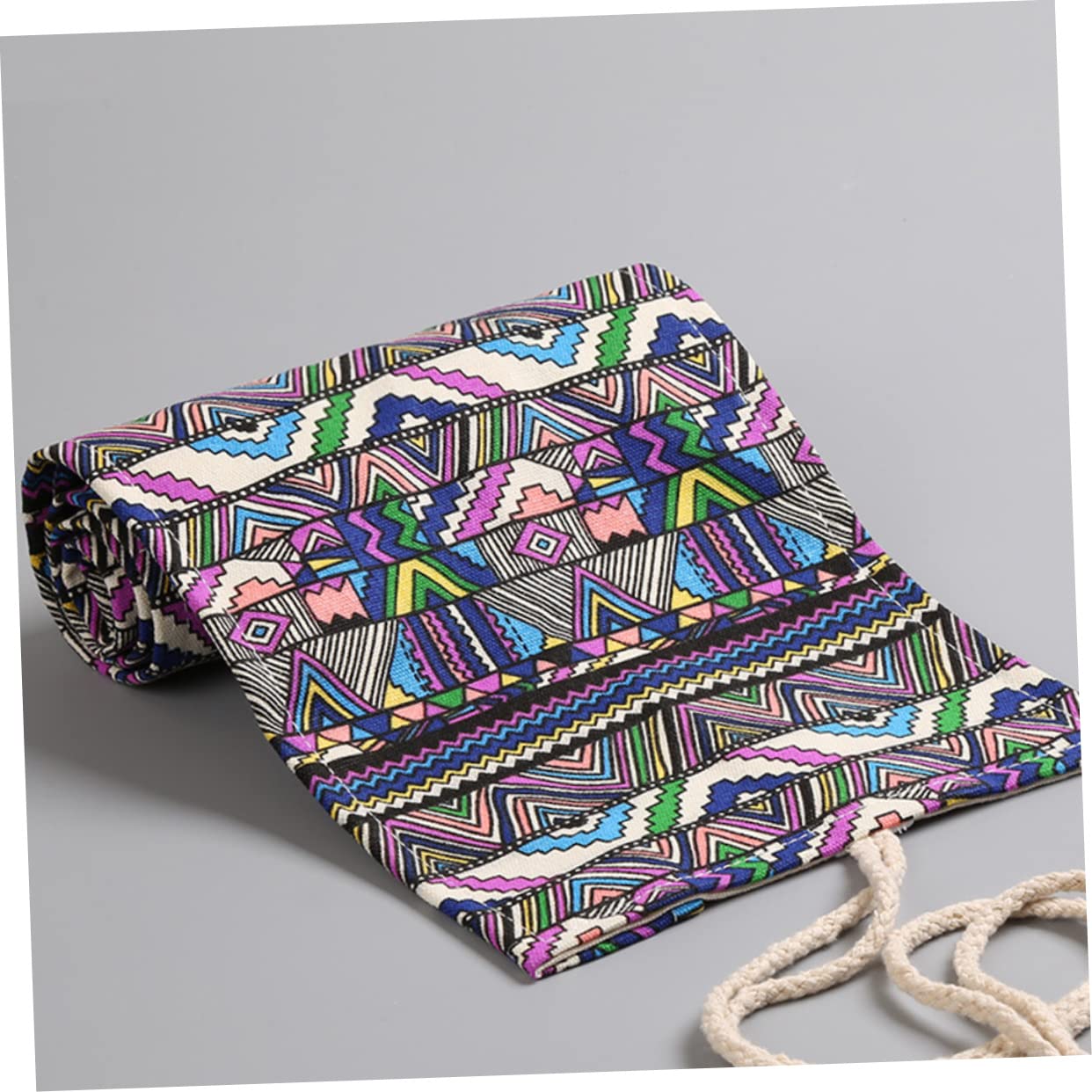 STOBOK 3piezas Estuche Portátil De Lápices De Estilo Bolsa De Canvas Hecha Mano Organizador Capacidad para Lápices para Dibujantes y Artistas Diseño Enrollable Cierre