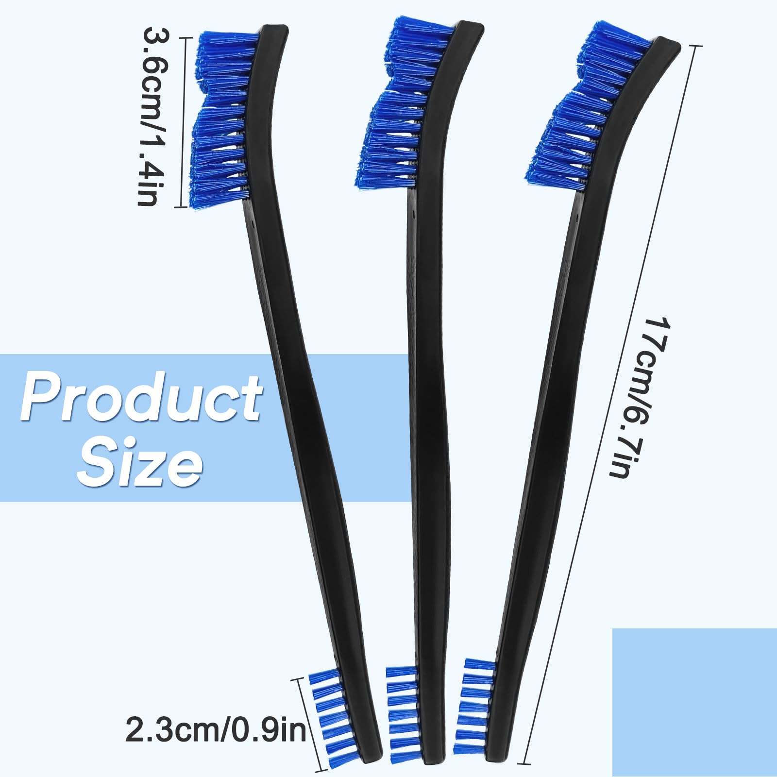 Meanhoo Gun Cleaning Brush, 10 Pcs All Purpose Gun Brushes, 7 Inch Double-Ended Jewelry Cleaning Brush with Plastic Handle, Gun Cleaning Bristle Brushes for Metal