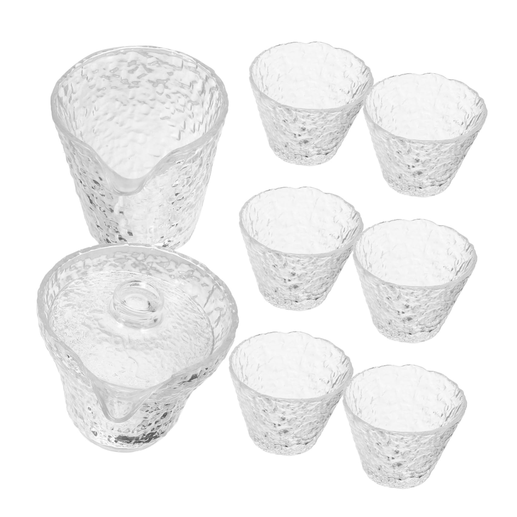 COLLBATH Teeservice Elegantes Chinesisches 8 Stück aus Hitzebeständigem Glas Teegläser mit Einfachem Gebrauch für Zuhause und Esszimmer