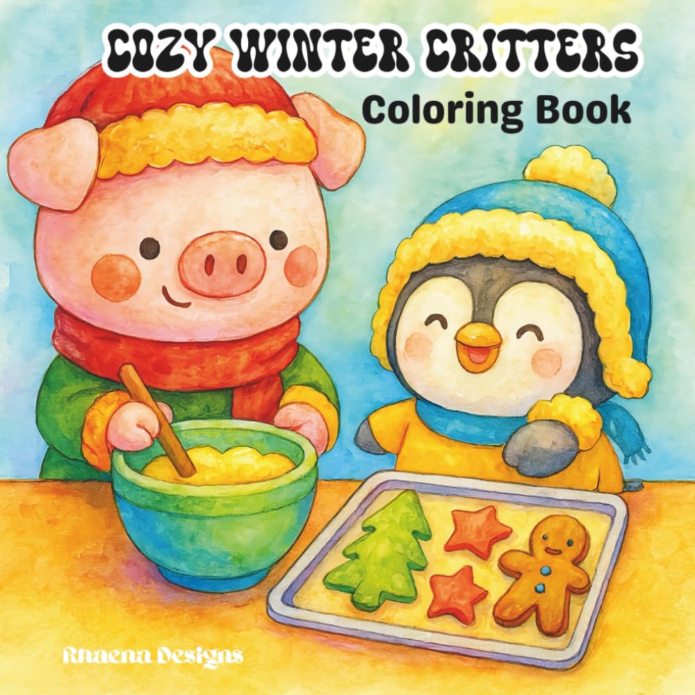 Cozy Winter Critters Coloring Book: Cute Winter Scenes with Adorable Animal Friends