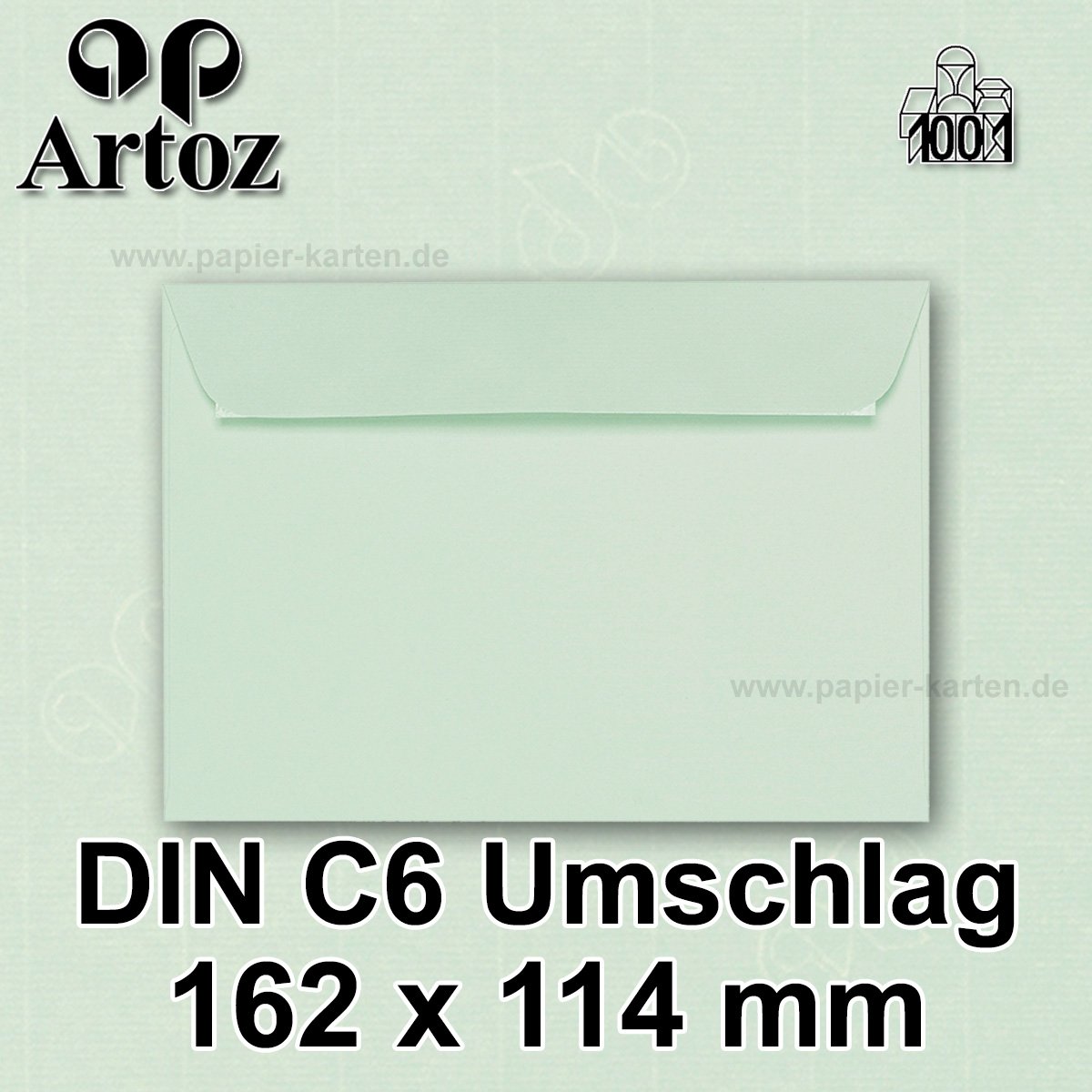 Artoz 1001 DIN C6 Envelopes 100 g/m² // Parent 25 Stück 330 - Mint - Image 2