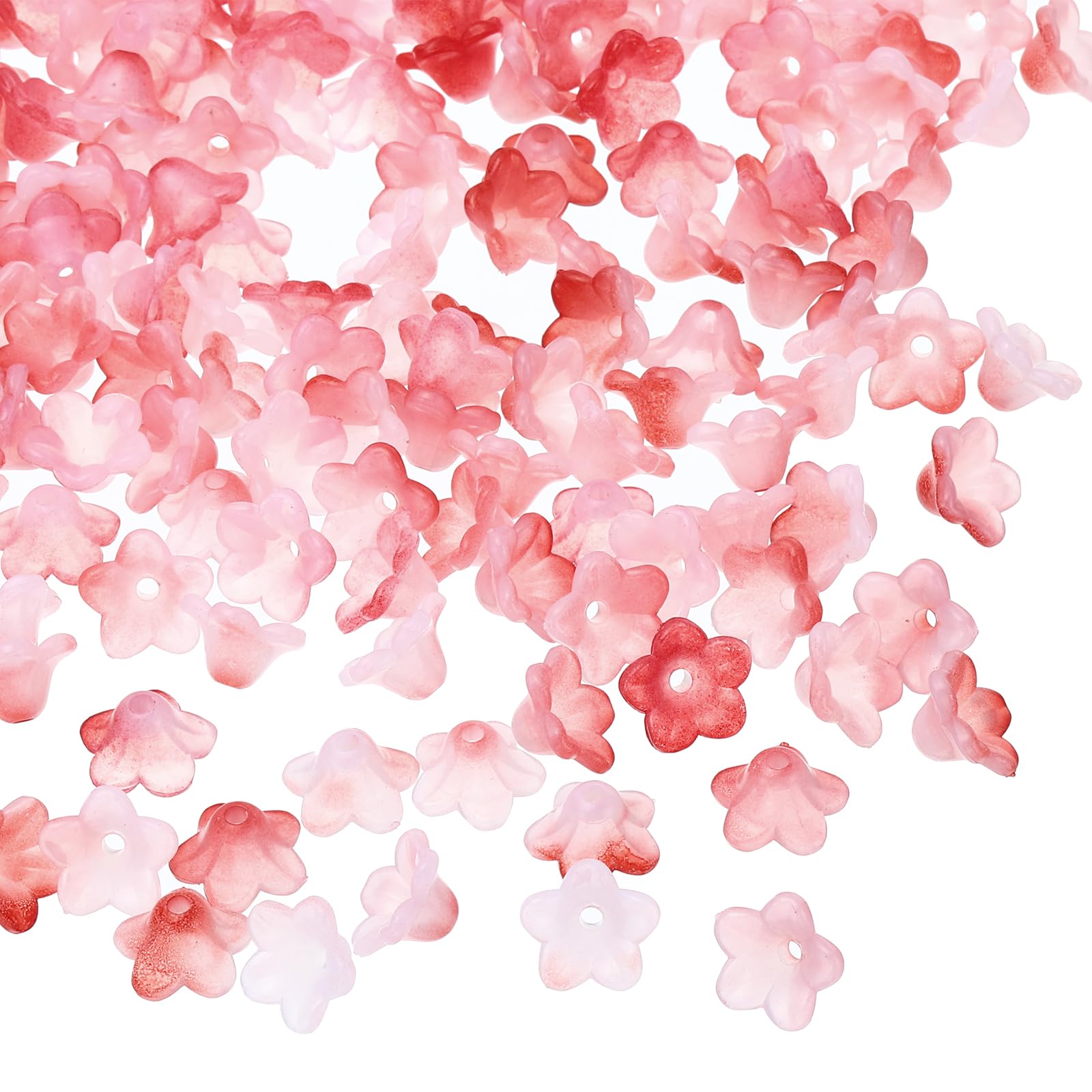 PATIKIL 0.3x0.5 Frosted Flower Beads, 300Pcs Acrylic Trumpet Flower Beads for Bracelets Earrings, Necklaces