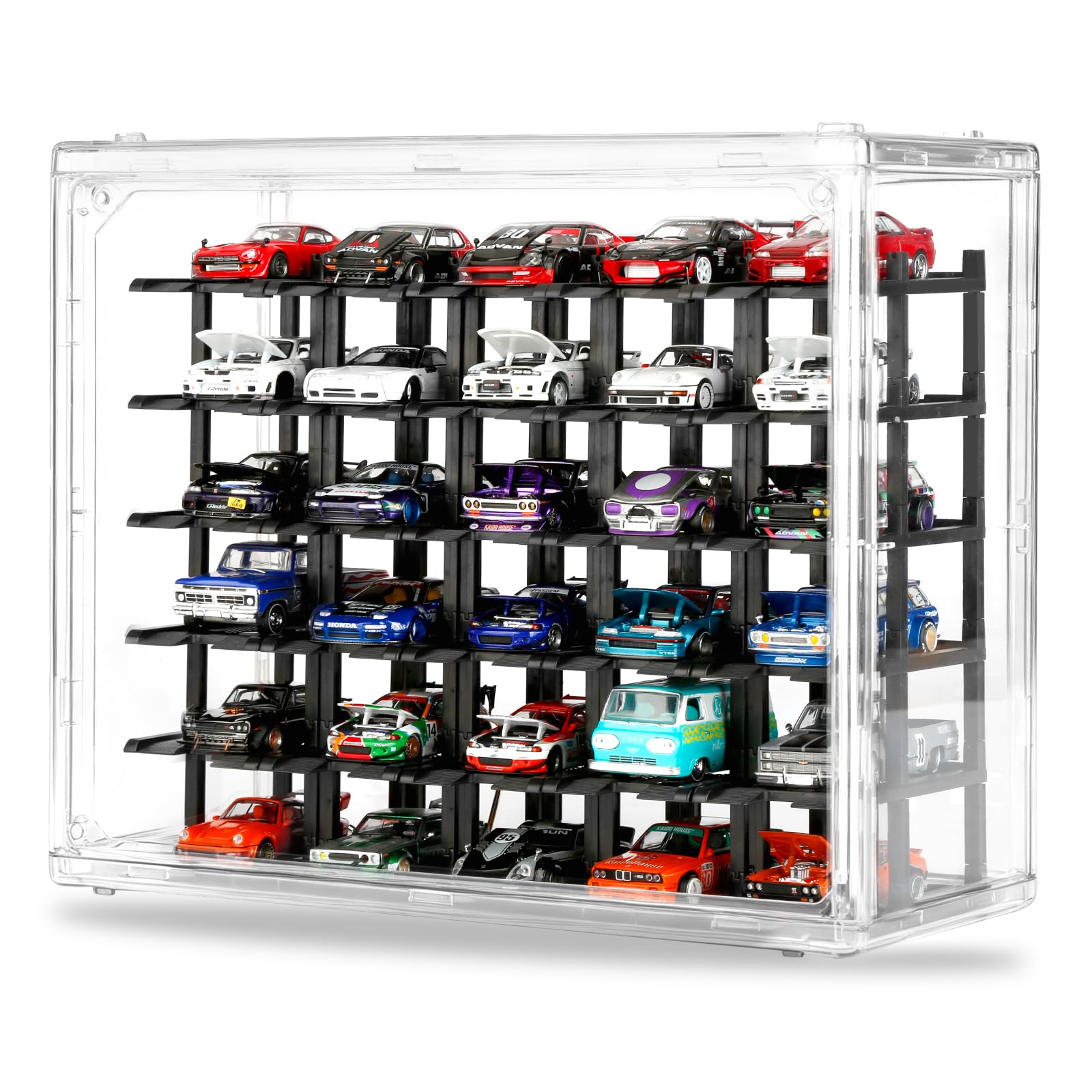 1:64 Diecast Car Display, Modular Dioramas Garage(30-Cars & Case)