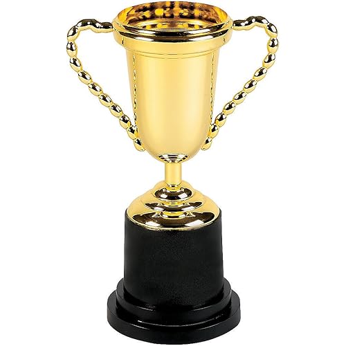 Fun Express 10" Gold Trophy Award - Ideal for Recognition Achievements and Celebrations - Perfect for Trophies at Parties Events Competitions Award Ceremonies and Special Occasions - 1 Piece