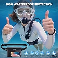Vista 2 de ECHTPower Paquete de 2 bolsas impermeables, riñonera impermeable, bolsa seca impermeable con correa ajustable para la cintura para playa, natación