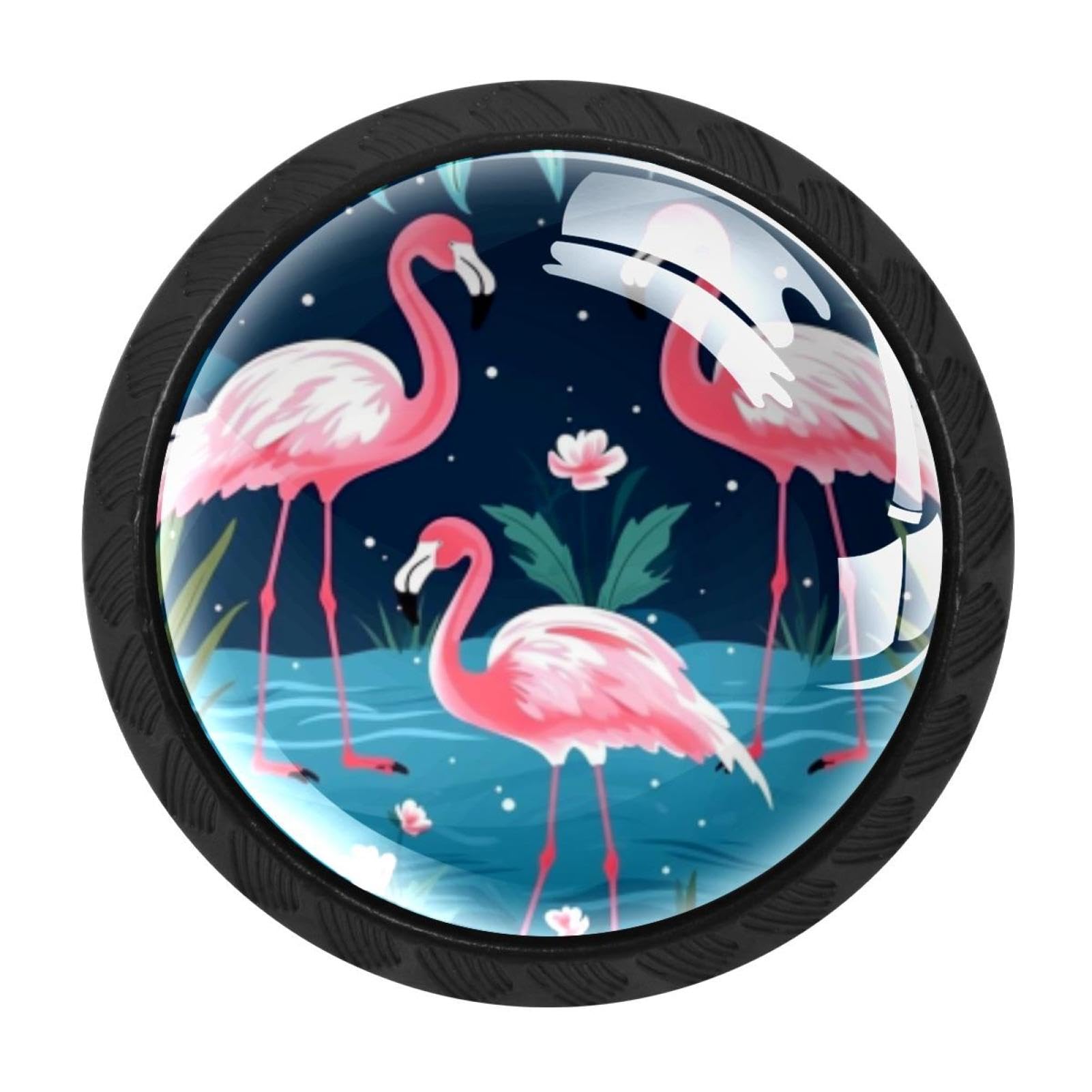 Chenzzzz Multicolored 14 4 Pieces Flamingo Rainforest Kitchen Cabinet Knobs Drawer Knobs Dresser Knobs Black Knobs Drawer Pulls Dresser Drawer Handles Knobs For Dresser Drawers