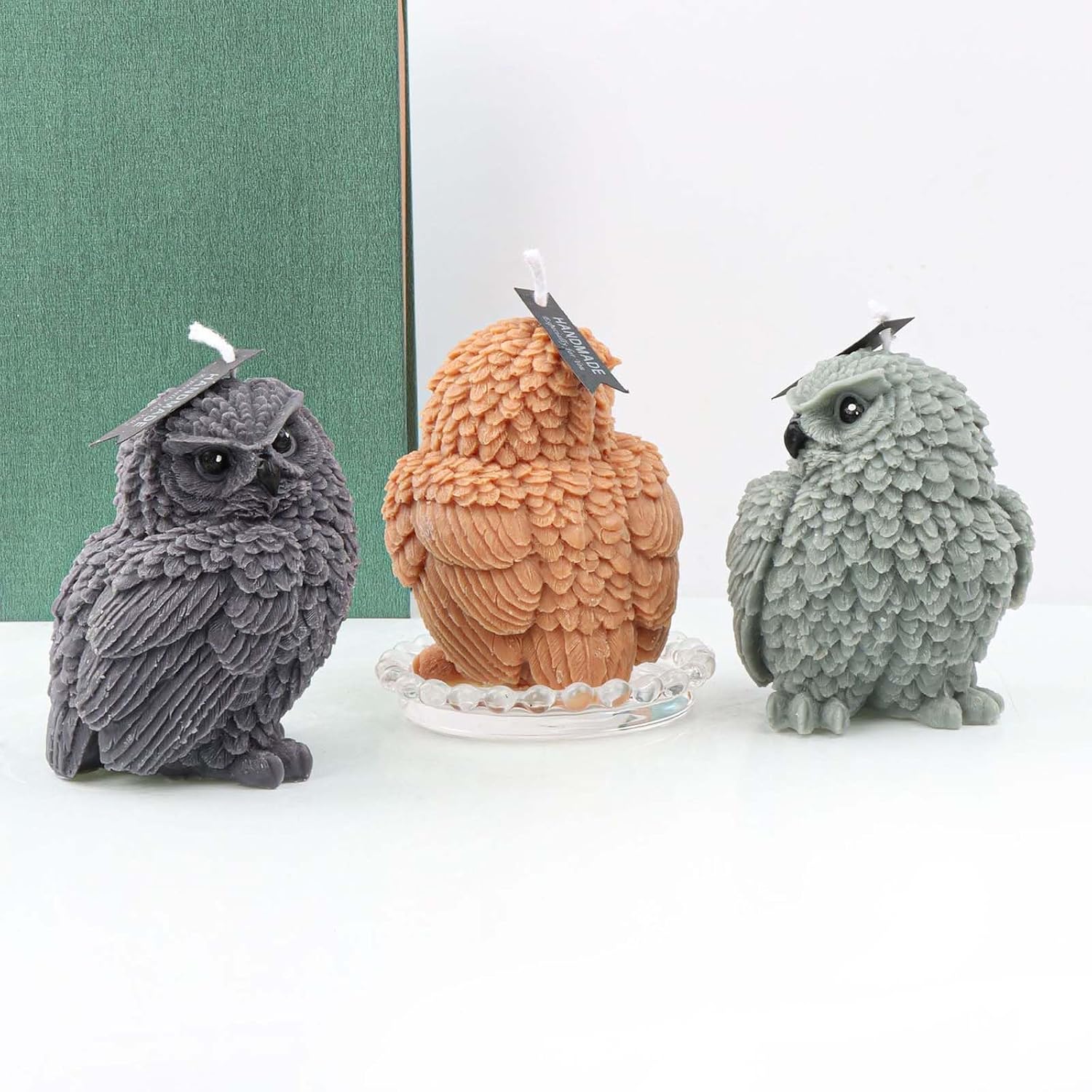 Grainrain 3D Owl Bird Silicone Candle Molds for Candle Making Wax Soap Making Mould Moldes de Silicona para Velas moldes Jabones Create 3D Candles for Home Decoration and Gifts (F18-SXY291)