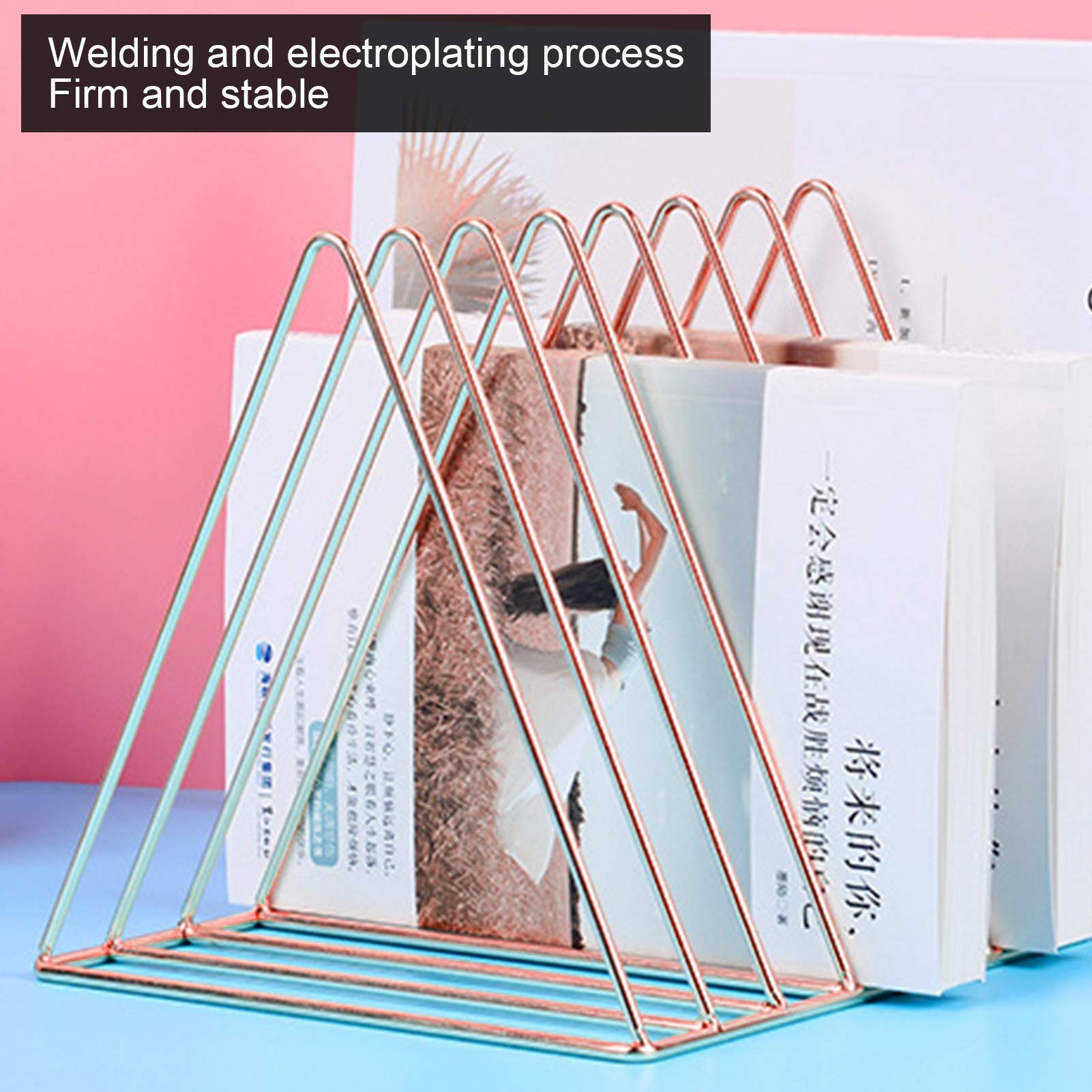 Xihaoer 2x Dreieckige Zeitschriftenständer - Metall Organizer Für Bücher & Schallplaten