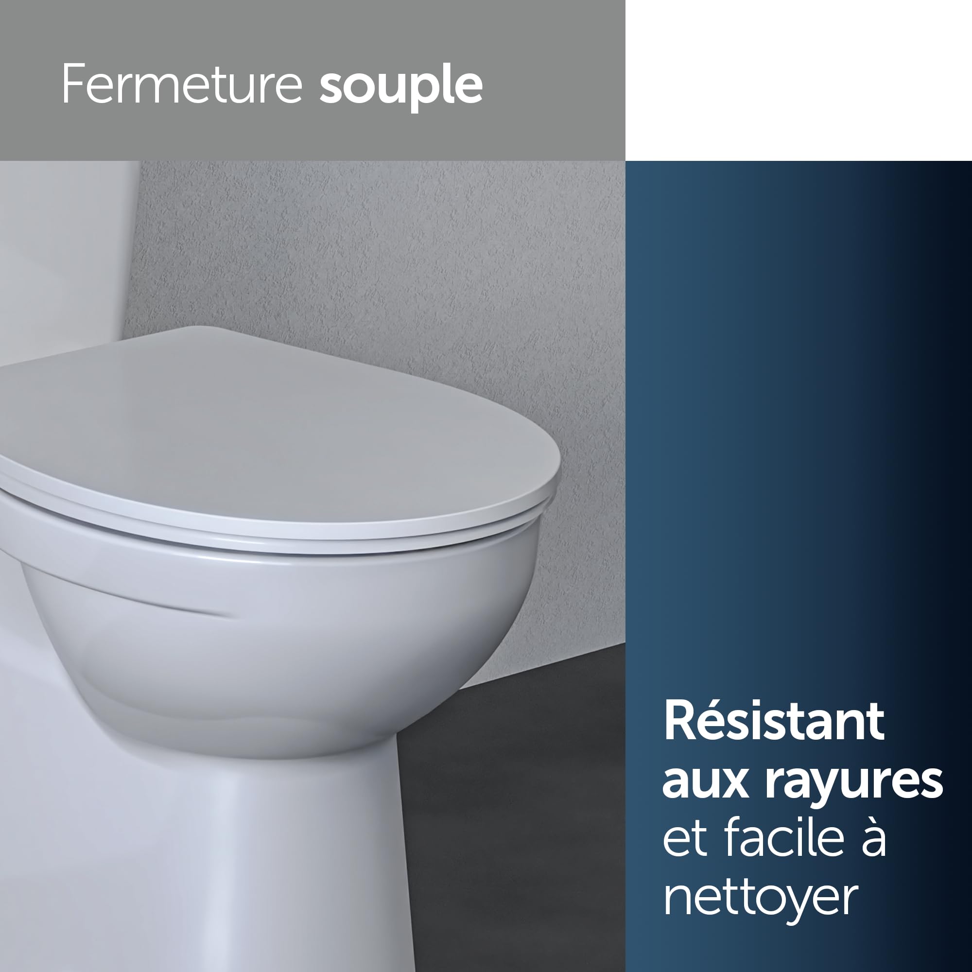 Ideal Standard Tirso Abattant WC, forme ovale universelle, Siège de toilettes avec frein de chute et longue durée de vie, en duroplast robuste – Blanc (365x435 mm)