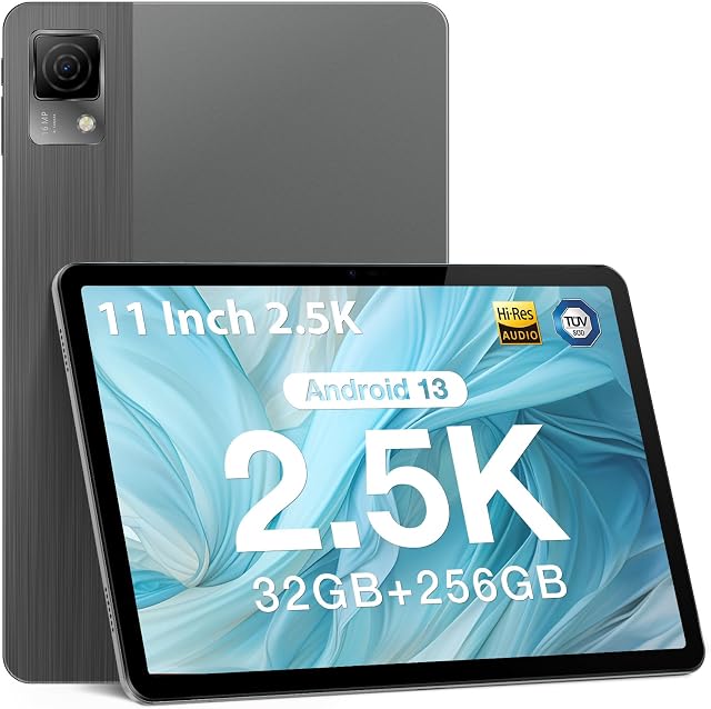 DOOGEE T30 Ultra Tablet 2.5K 11 Inch, Helio G99 Octa-Core 2.2GHz Tablet, 8580mAh/18W, 32(12+20) GB RAM 256GB ROM (TF 2TB) Tablet, Android 13, 16+8MP & TÜV & 2.4G/5G WiFi, Widevine L1, Gray