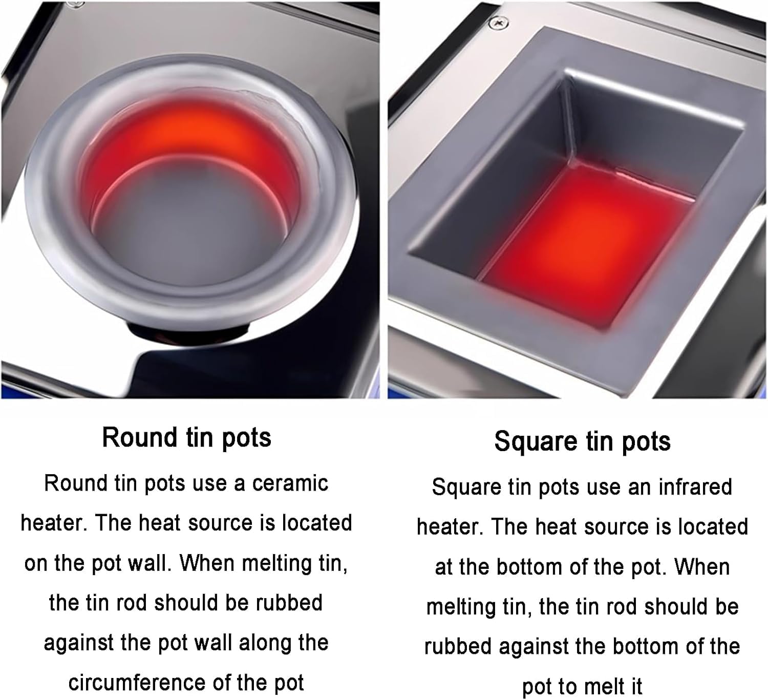 Olla eléctrica para soldadura de plomo, pesas de pesca y colgantes de metal, diseño cuadrado de temperatura ajustable, ideal para manualidades y metalurgia