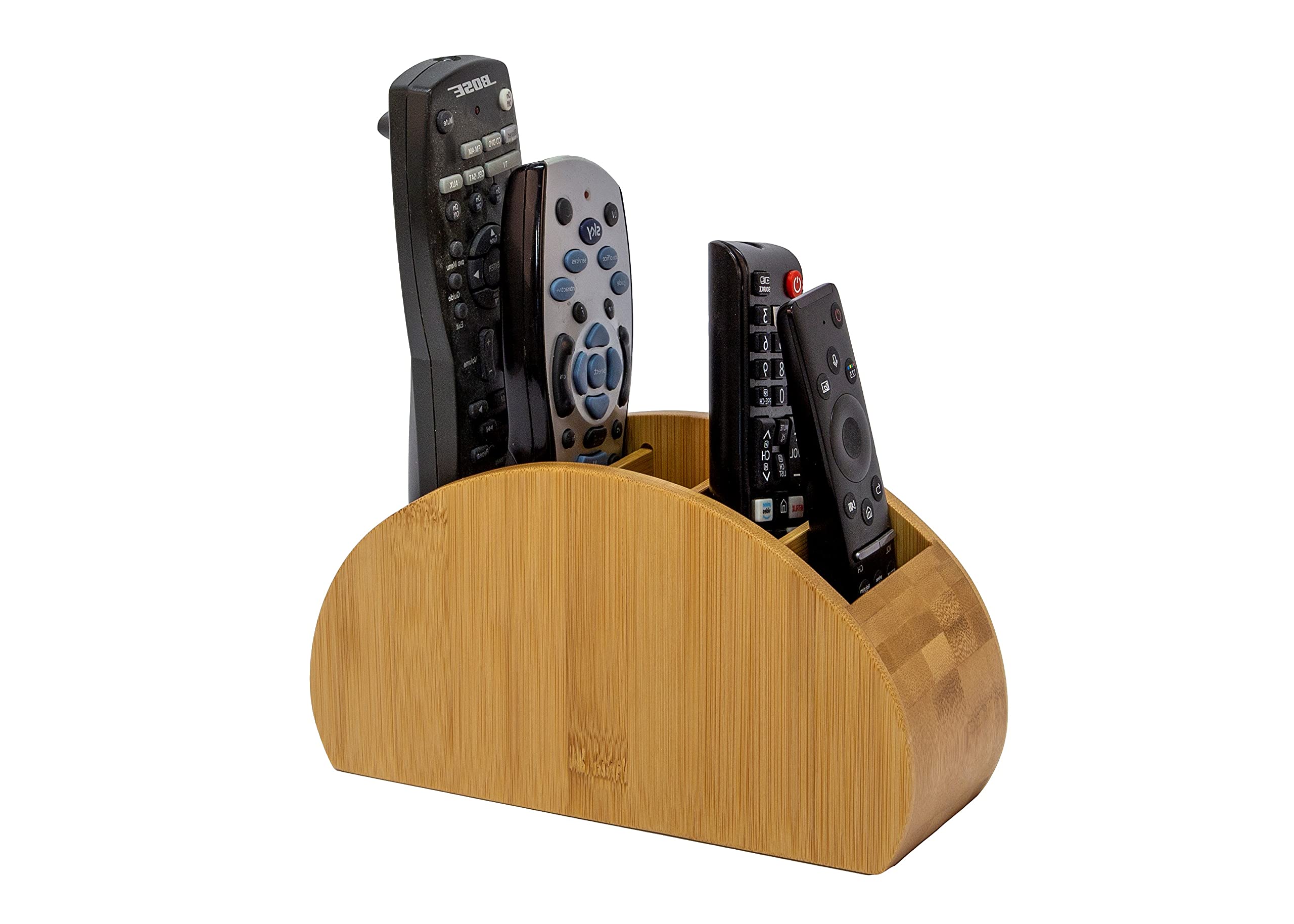 Range Télécommandes En Cuir Synthétique - 5 Compartiments - Design Chat Moderne - Organisateur Bureau