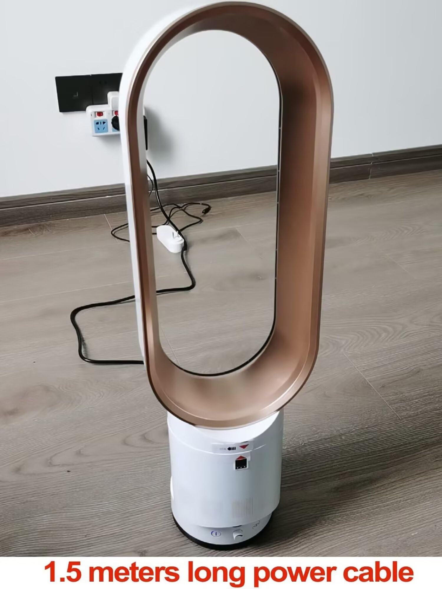 Ventilador de torre 16 pulgadas,ventilador sin aspas con remoto,ventilador eléctrico doméstico de bajo consumo para verano,rotación 90 grados,temporizador de 0,5 a 2 h,velocidad del viento continua
