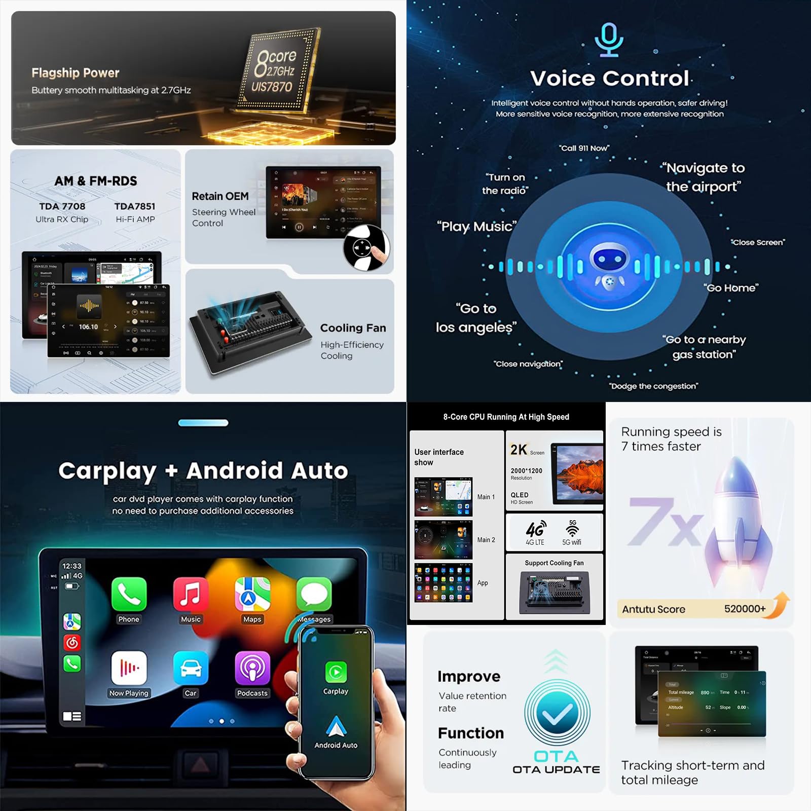 ,M6 plus 2,Android 15 Radio 2 Din Stereo z 4G WiFi Carplay Android Auto dla Amarok 2010-2015 Upgrade Touch Screen GPS Navi 10'' MP5 Multimedia Odtwarzacz wideo FM BT Odbiornik