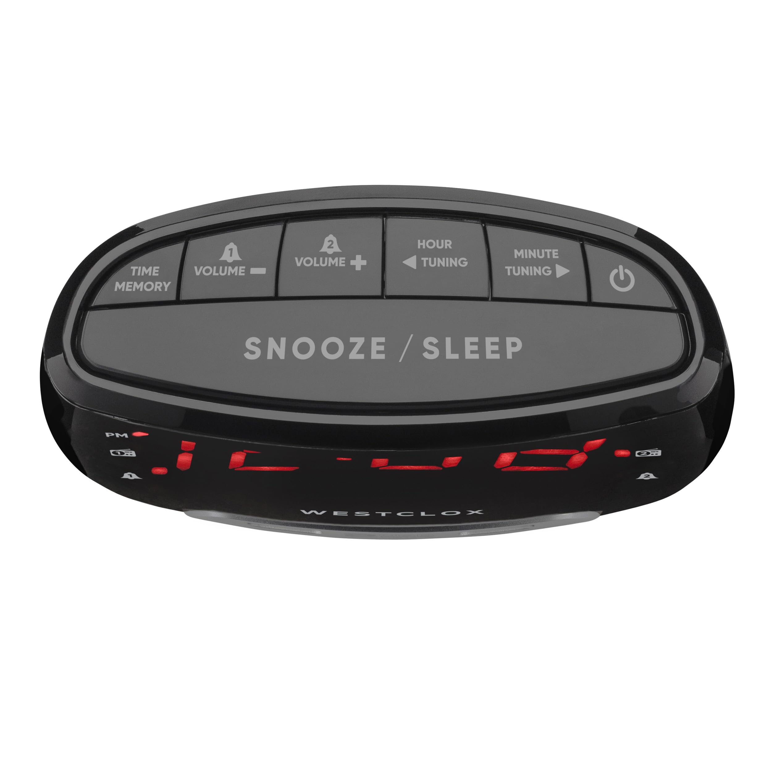 Westclox Radio grande de 1,4 pulgadas LED digital FM reloj 2 puerto de carga USB con carga rápida para dormitorio, hogar u oficina - Modelo # 80227WM