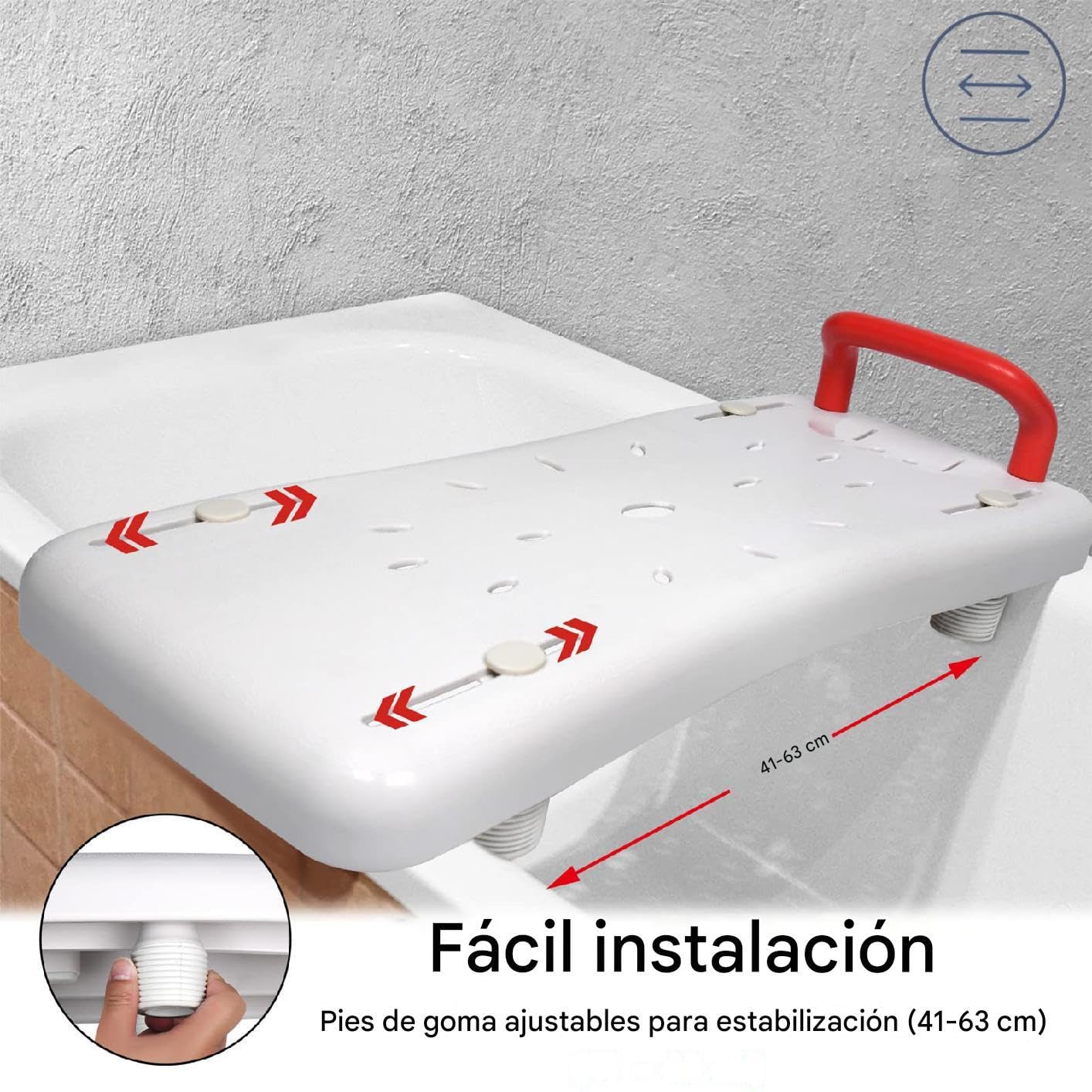 Asiento de bañera para Personas Mayores Tabla Asiento De Baño Y Tabla | Sentado Esquinas Redondeadas Multifuncional Para Personas Con Discapacidad Y Con Dificultades Menstru