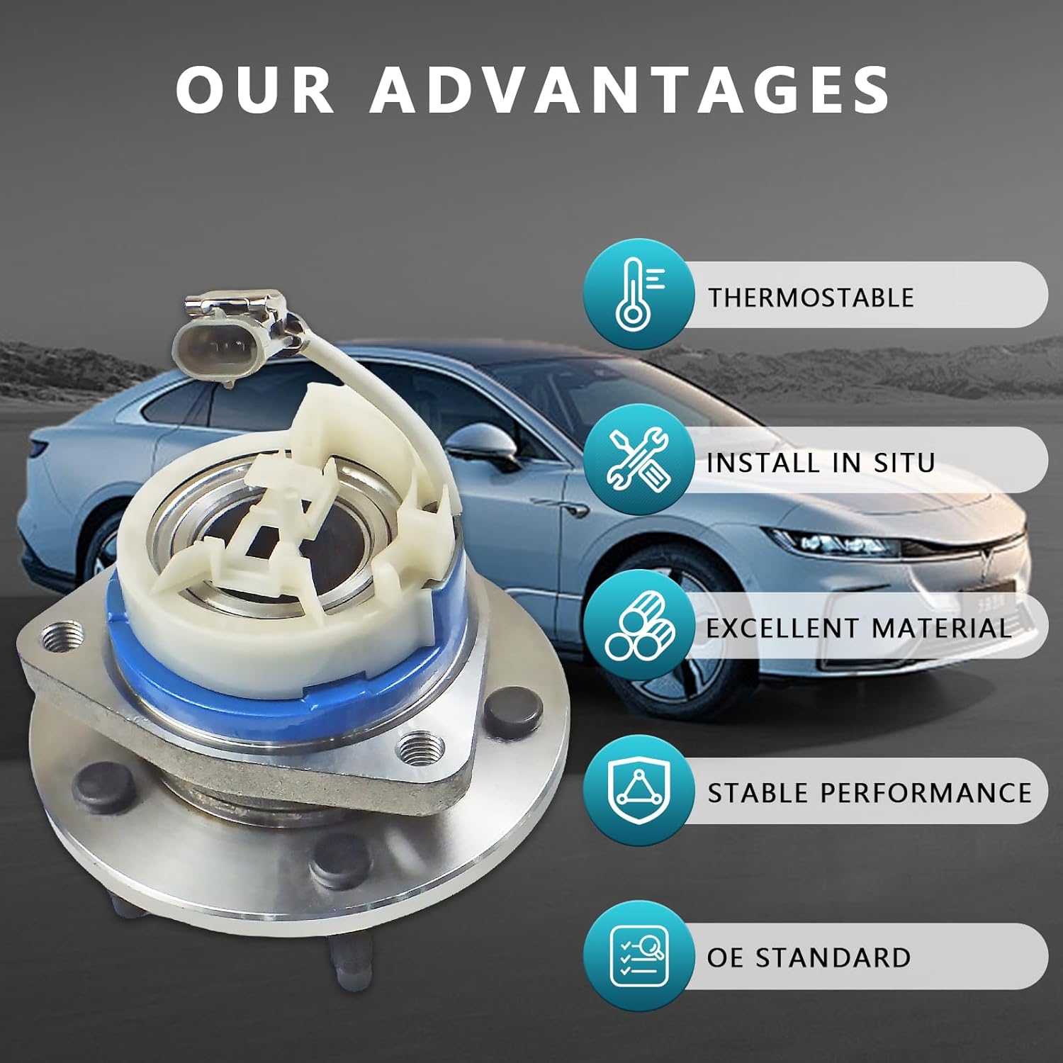 513121 Front Wheel Bearing Hub Assembly for Chevrolet Impala Venture Monte Carlo Cadillac DTS Pontiac Grand Prix, Rear for Buick Rendezvous Terraza Pontiac Aztek Montana Saturn Relay (2PCS)