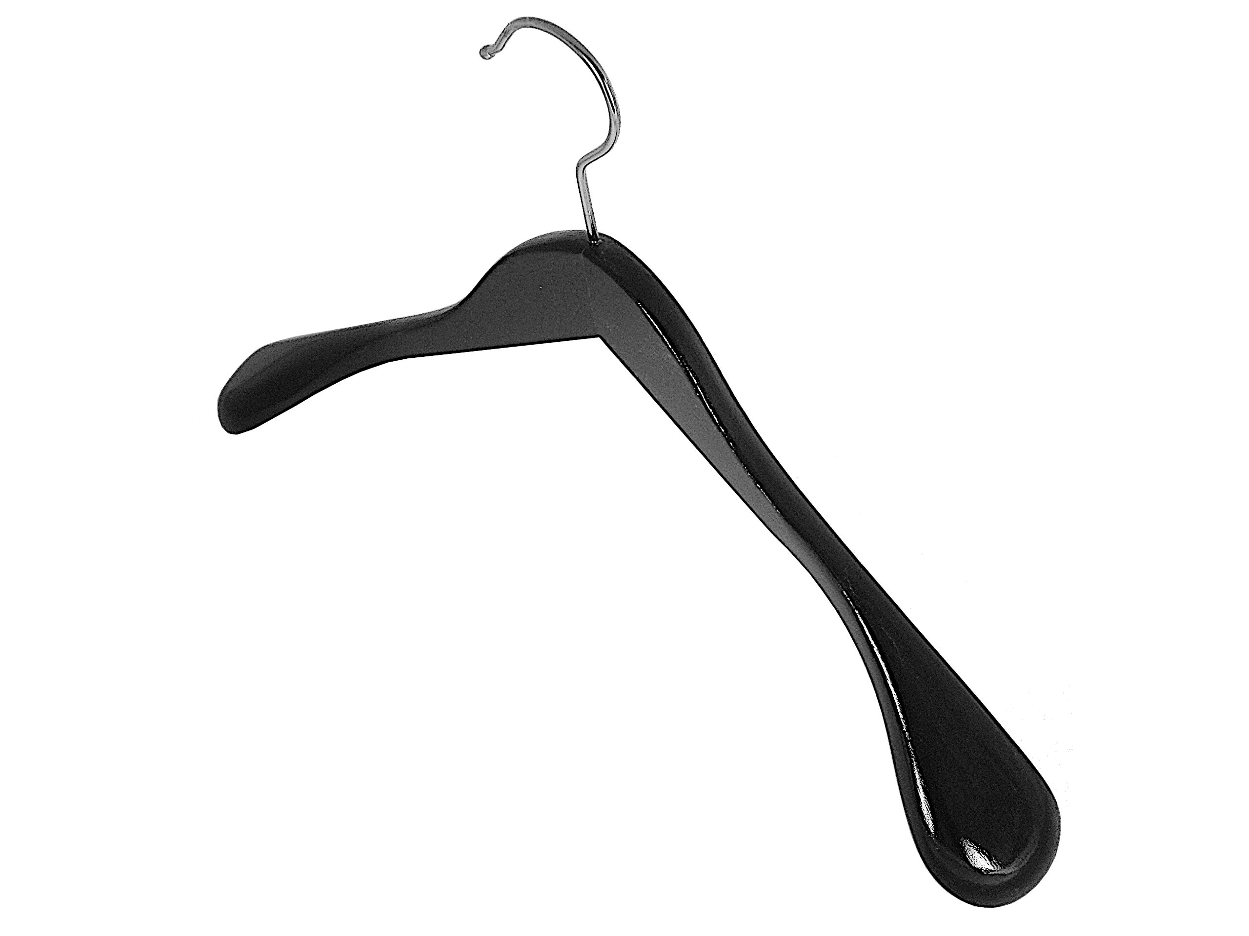 Cintre en bois massif pour vestes et manteaux, large, 45 cm, noir, lot de 5