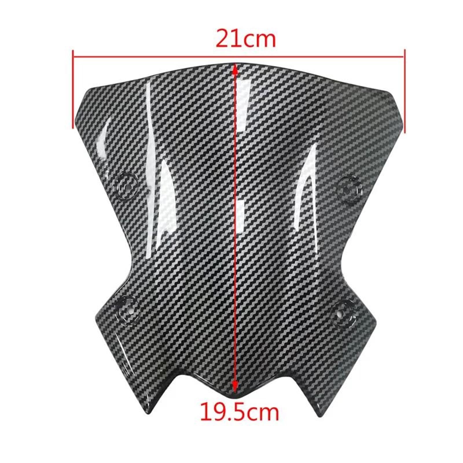 Kit de carenado Parabrisas De Motocicleta con Soporte Pantalla Aspecto Fibra Carbono Y Color Negro para Kawasaki Z900 2020-2023(Carbon Fiber Look)