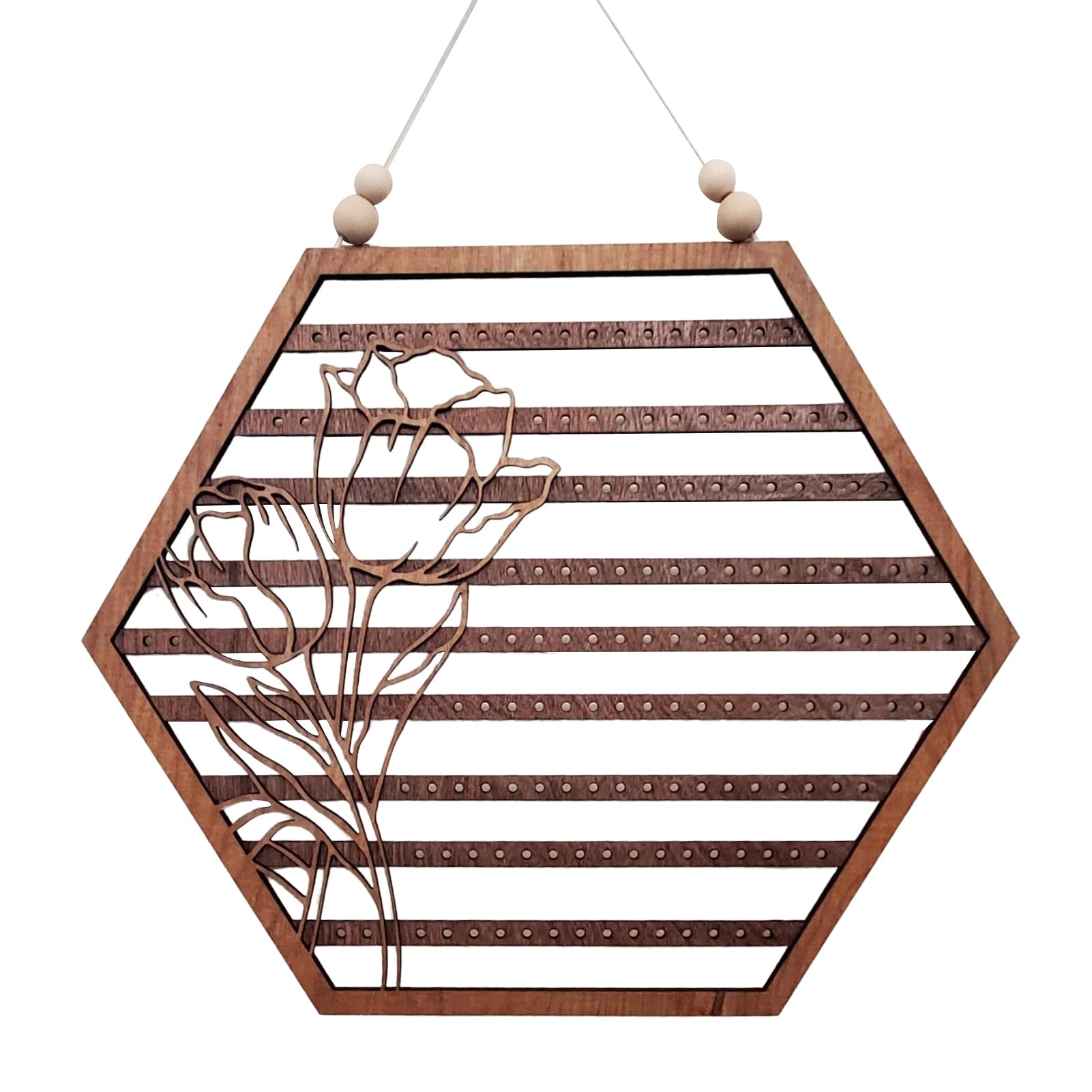 Présentoir mural pour boucles d'oreilles à hexagone haut de gamme pour dressing