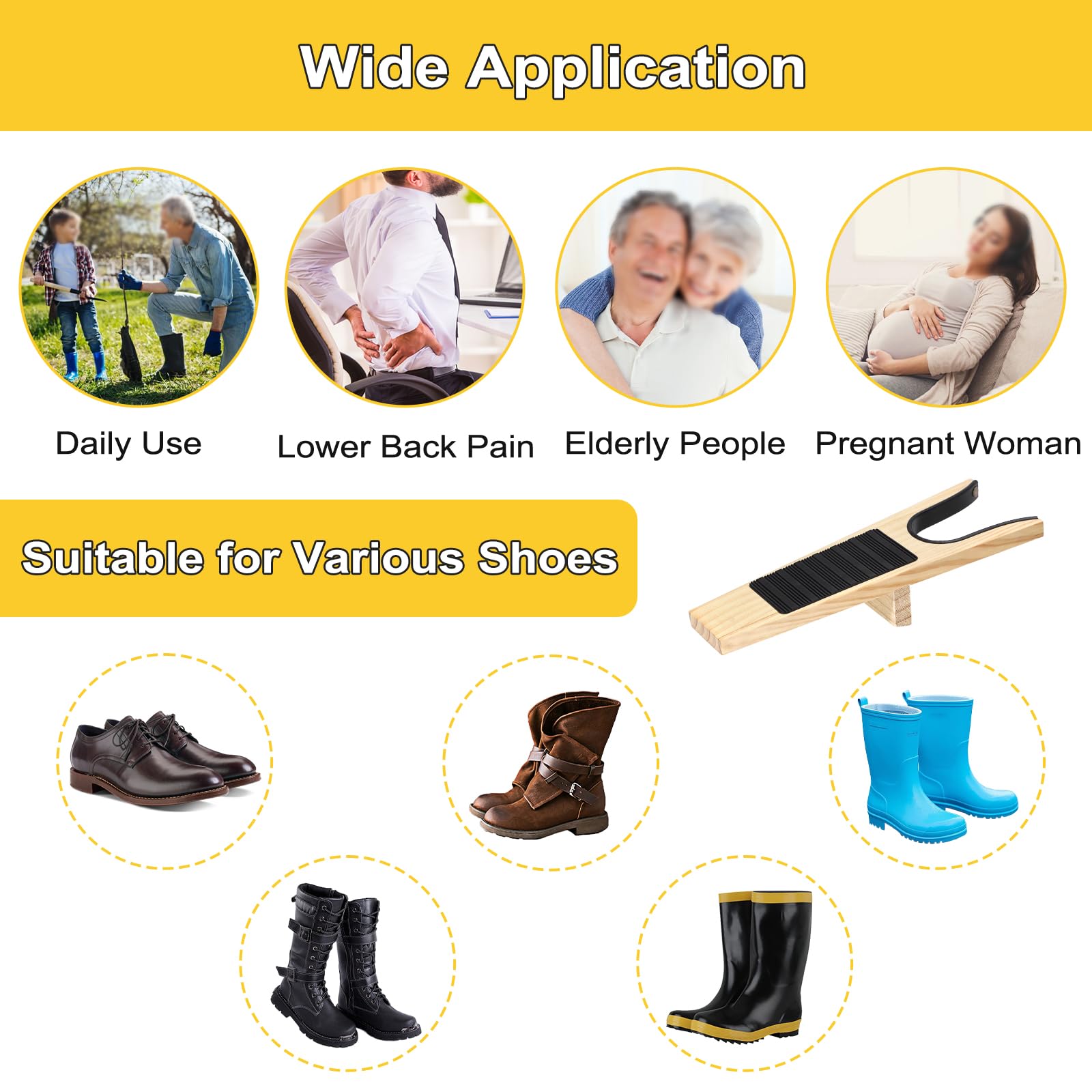 Boot Jack e 2 ganci per stivali Boot Buddy Welly Boot Remover con superficie in gomma antiscivolo per unisex donne uomini cowboy trampolieri per tutti i tipi di stivali e scarpe Dubbin per